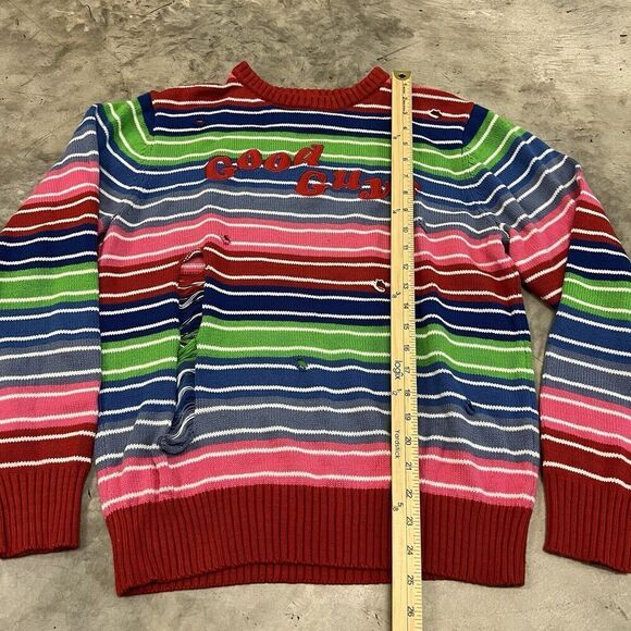 SSPIRIT HALLOWEEN Chucky Good Guys Cosplay Costume Striped Ripped Sweater Large - Picture 2 of 7